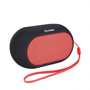 Mini parlante Bluetooth con cubierta rubber color rojo