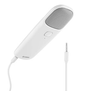 Micrófono de condensador, para smartphone y PC color blanco